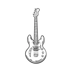 Naklejka premium Hand Drawn Electric Guitar Outline Sketch Illustration