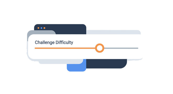 Modern Minimalist Challenge Difficulty Slider UI Element for Game and App Design