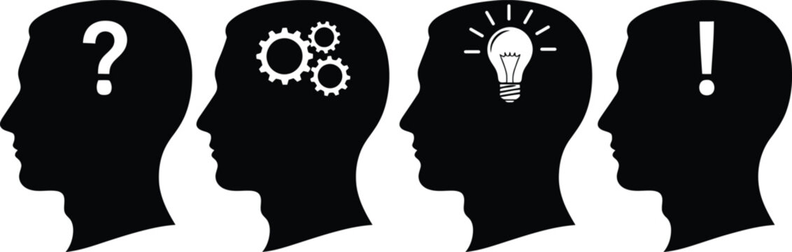 Problem solving and critical thinking process illustration