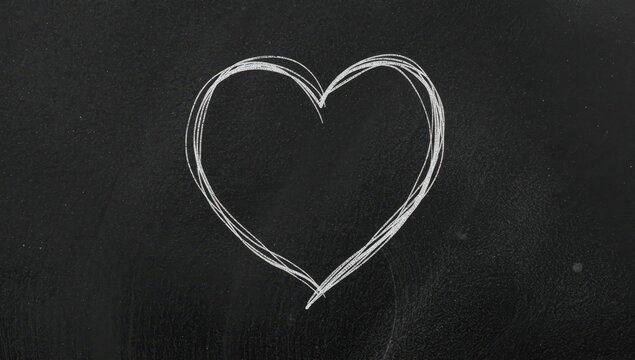 Minimalist chalk drawing of heart-shaped pubic hair style on blackboard.