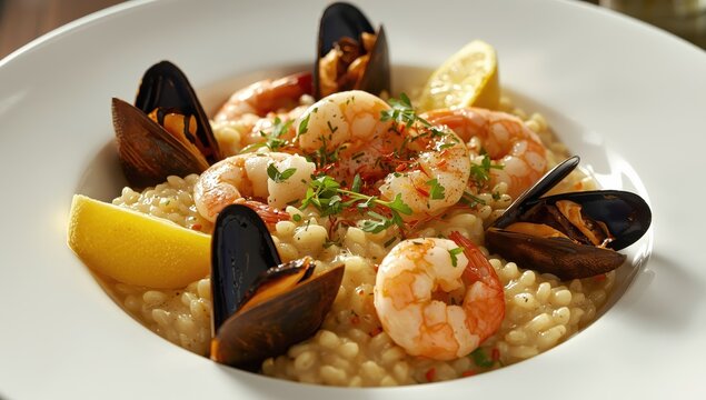 Seafood Risotto, or Risotto alla Pescatora, is a tasty Italian dish showcasing ocean flavors, popular in coastal areas.