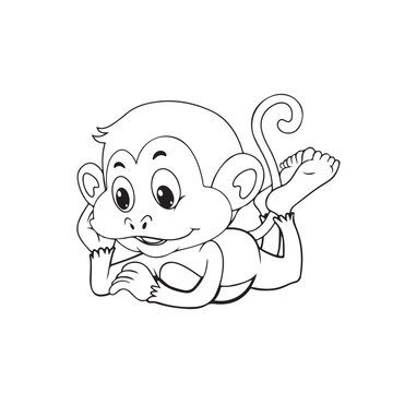 cute cartoon monkey vector illustration