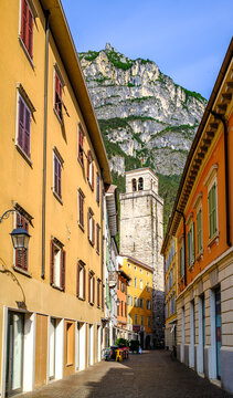 famous old town of Riva del Garda - italy
