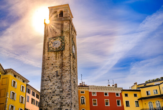 famous old town of Riva del Garda - italy
