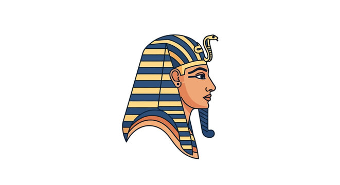 Pharaoh Head Profile Icon - Ancient Egyptian Royalty Illustration
