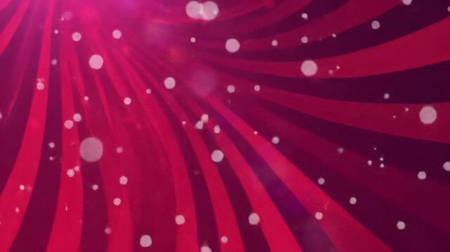 Luxurious abstract video of ruby red, crimson, pink, white gradient, twinkling stars, shimmering bokeh, and lens flares. Slow push-in creates festive ambiance.