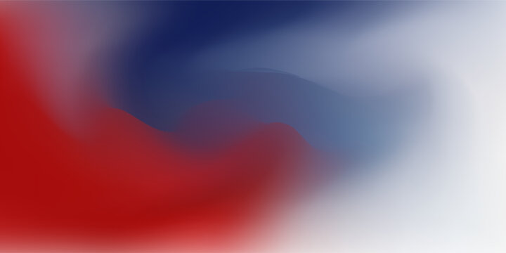 Abstract soft blurred mesh gradient background featuring patriotic colors of red, white, and blue.banners, vector illustartion benner poster