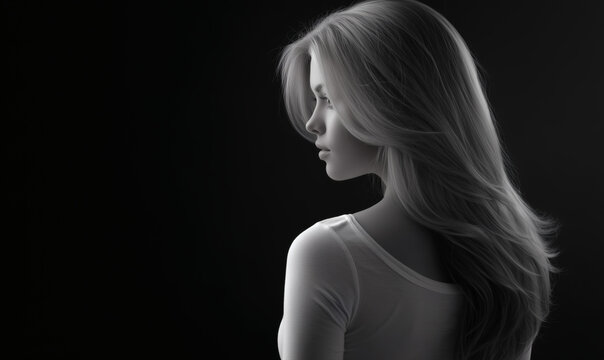 Retrato de una mujer con pelo largo