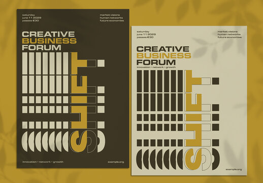 Swiss Stacked Typography Poster Layout