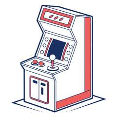 Retro arcade game machine with joystick and buttons video game coin operated high score player one player two ©  Image Factory