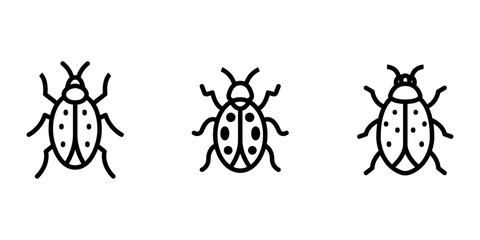 ladybug outline or line icon design bundle. © PANKAJ