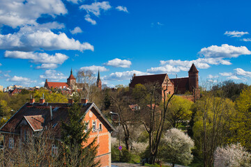 Panorama parku w Olsztynie z zamkiem Kapituły Warmińskiej w tle © Krzysiek Cegiełka