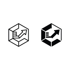 Fototapeta premium Hexagon Home Icon Set with Arrow Direction Symbols Line Art Vector Illustration