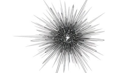 Naklejka premium Explosion of metal spikes on white.