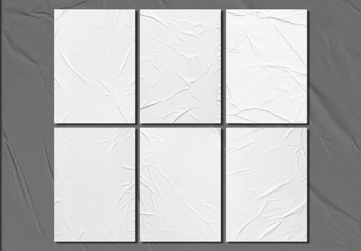 Wrinkled Glue Paper Texture Set