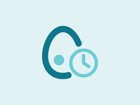 Egg timer icon, flat style