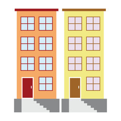 Naklejka premium Building vector illustration on a white background