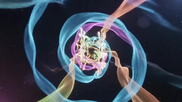 Colorful DNA Helix Structure Animation.