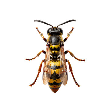 Detailed illustration of a potter wasp on a white background