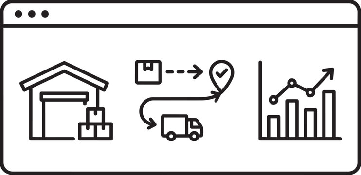 Supply Chain Dashboard Logistics Monitor Icon Vector