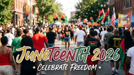 Vibrant juneteenth street celebration honoring freedom and heritage
