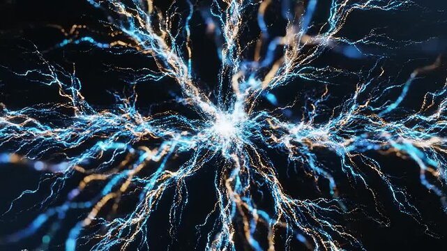 Electricity Sparks Energy Illuminated Background.