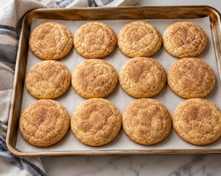 A tray of snickerdoodle cookies