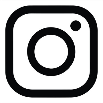 Instagram Black Logo Isolated on White Background for Social Media and Photo Sharing Application Concept Layout