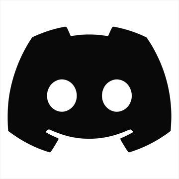 Discord Black Logo Isolated on White Background for Gaming Communication and Social Application Concept Layout