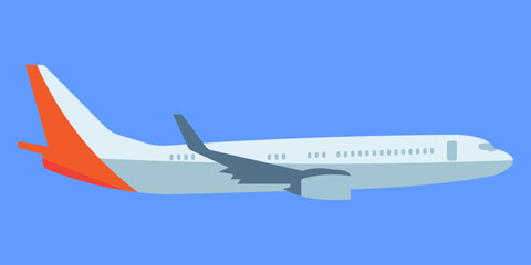 Fototapeta premium Airplane with Vector Side View Commercial Passenger Aircraft and Flat Aviation Travel Icon
