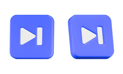 next play icon 3d render square button © Novita