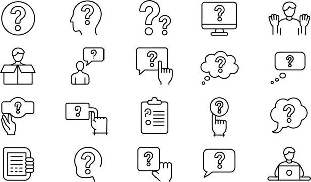Flat question mark icons set collection Vector