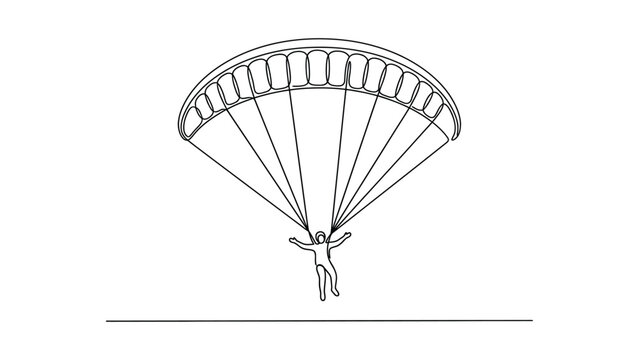 Person paragliding through the air freely.
