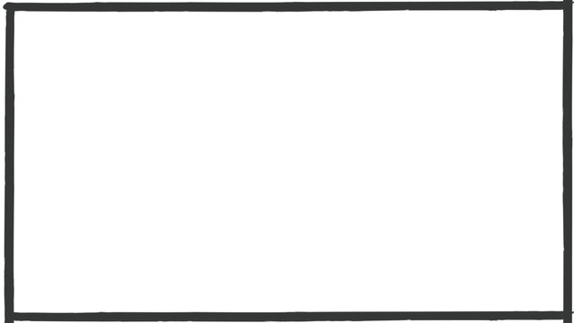 Minimalist black rectangle frame, simple hand-drawn border vector, clean geometric outline box for text placement and graphic design
