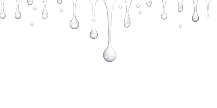 White liquid drops dripping down in a pattern