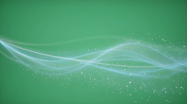 Glowing blue lines on green background.