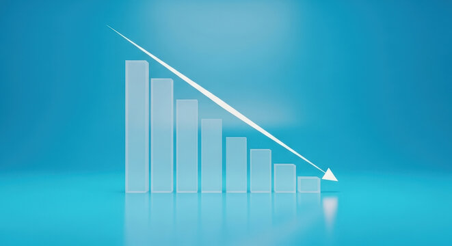 Financial Loss Chart Bar Graph Falling Business Failure Decrease Decline Reduction Arrow Direction Statistics Diagram Crisis Risk
