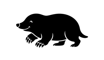 Cute Mole Silhouette Side View Vector Cartoon Animal Illustration © MdSabbir