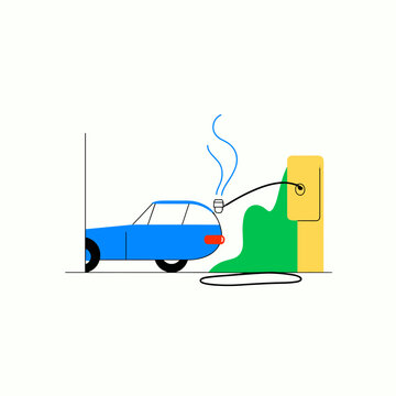 Futuristic Hydrogen Refueling Nozzle Connecting to Electric Vehicle