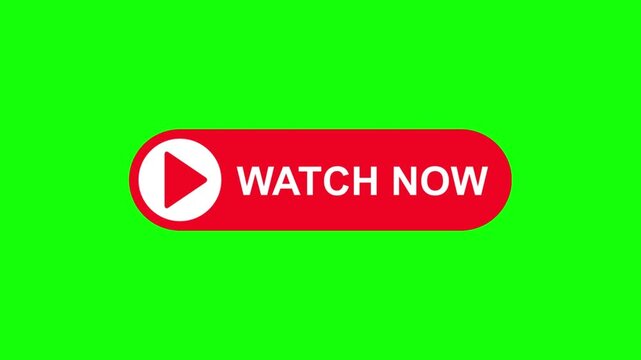 Animated watch now call to action buttons with play icon on a green screen background.