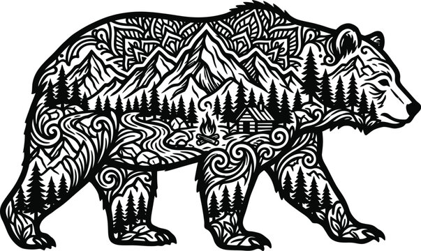 bear on a white background vector