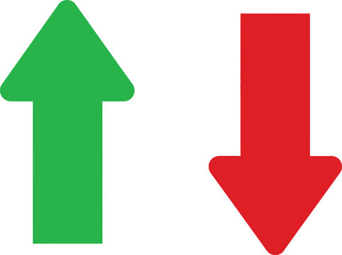 Green up arrow and red down arrow symbols Vector