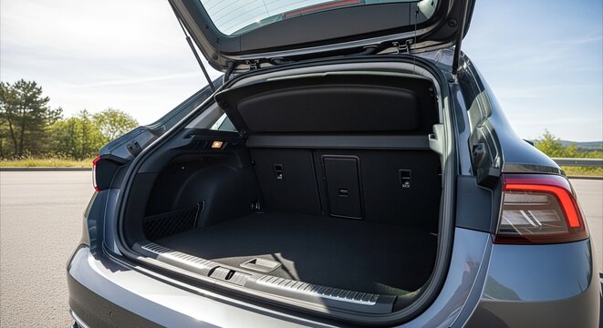 Open Car Trunk With Spacious Cargo Area and Sleek Interior - Ready for Adventure or Transport