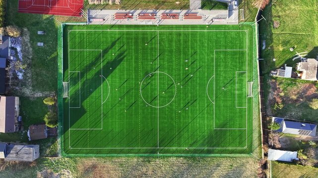 Outdoor activity at a small town stadium