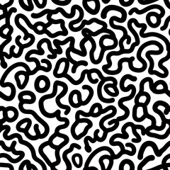 Obraz premium Organic abstract pattern in black on white for seamless design applications Isolated on white background