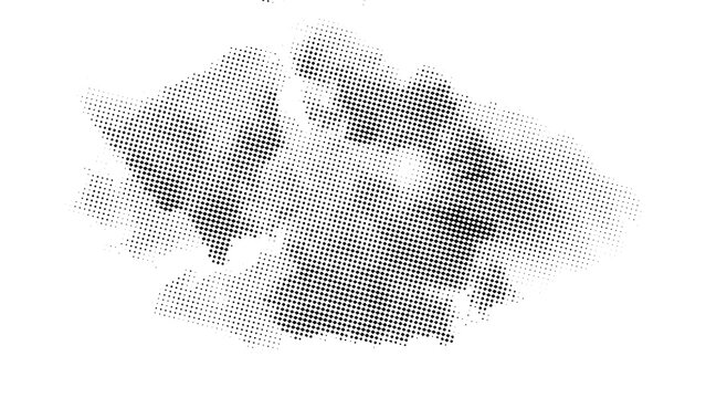 Dense irregular halftone dot grunge texture element as isolated element
