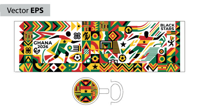 Ghana Football World Cup 2026 Technical Mug Template