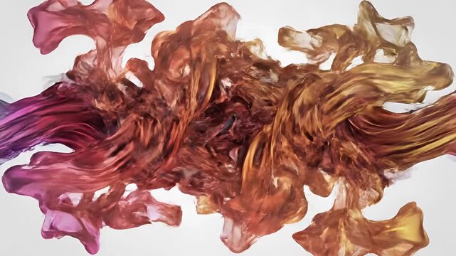 Abstract Fluid Sculpture Intertwined with Vibrant Colors.