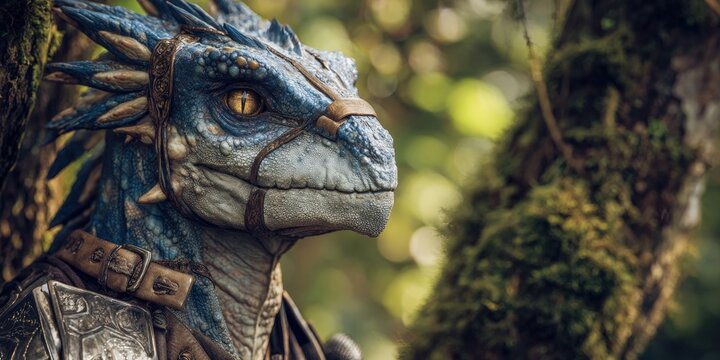 Fantasy Lizardman Draconian Character Illustration for Dungeons & Dragons Roleplay
