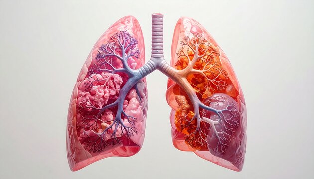 A healthy, ultra-realistic image of human lungs